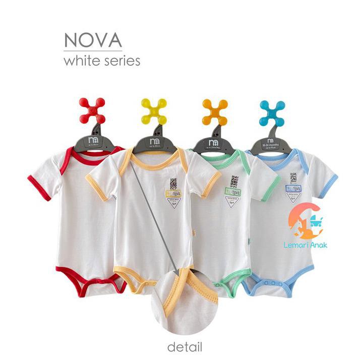 NEW COLLECTION NOVA Baju Kodok Segitiga - Jumper Bayi 0-9 Bulan (WHITE SERIES)