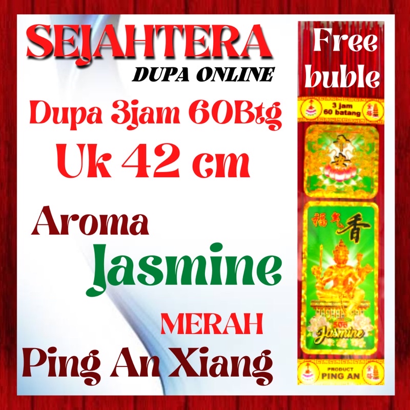 Dupa Hio 3jam 60 Btg wangi Jasmine Mika Merah