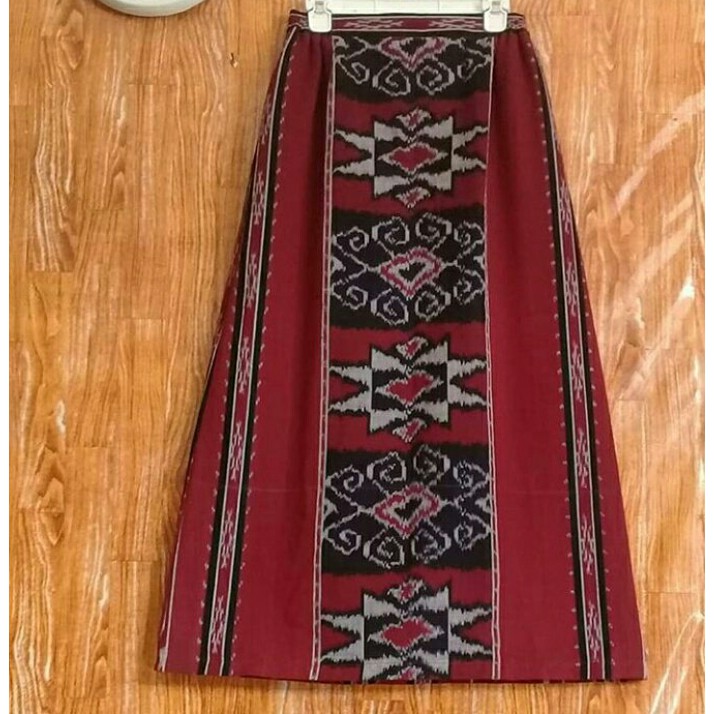 Termurah Rok Motif Tenun Handmade Troso Merah Modern