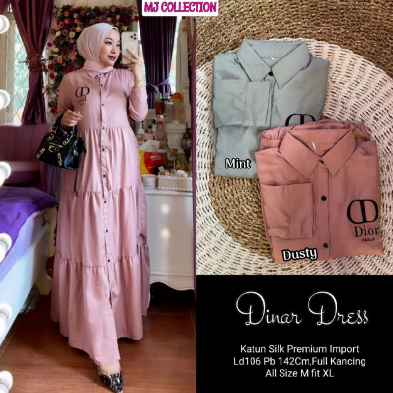 Dinar Dress | Dress Katun Silk Premium Import