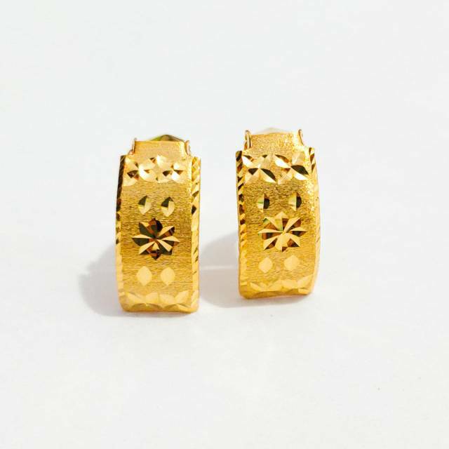 Anting cetek emas asli kadar 70 model hati