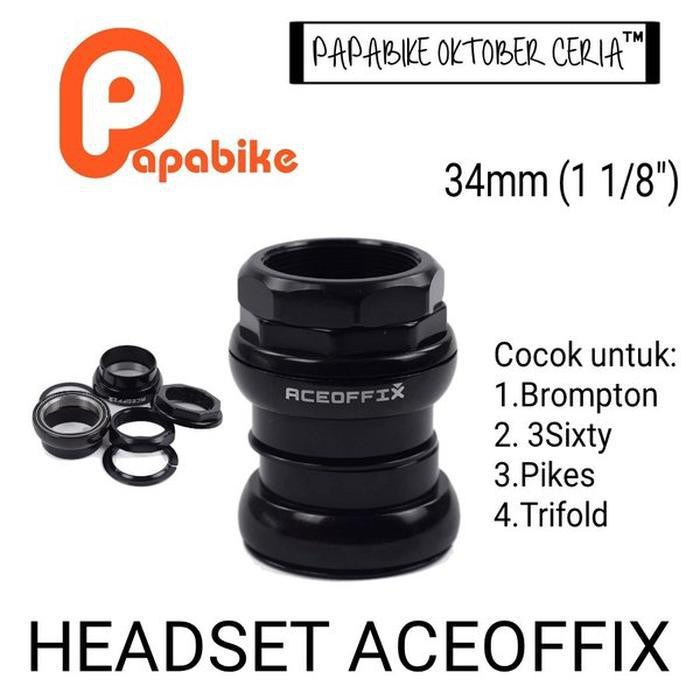 ACEOFFIX HEADSET ULTRALIGHT BLACK BROMPTON 3SIXTY  TERMURAH TERLARIS