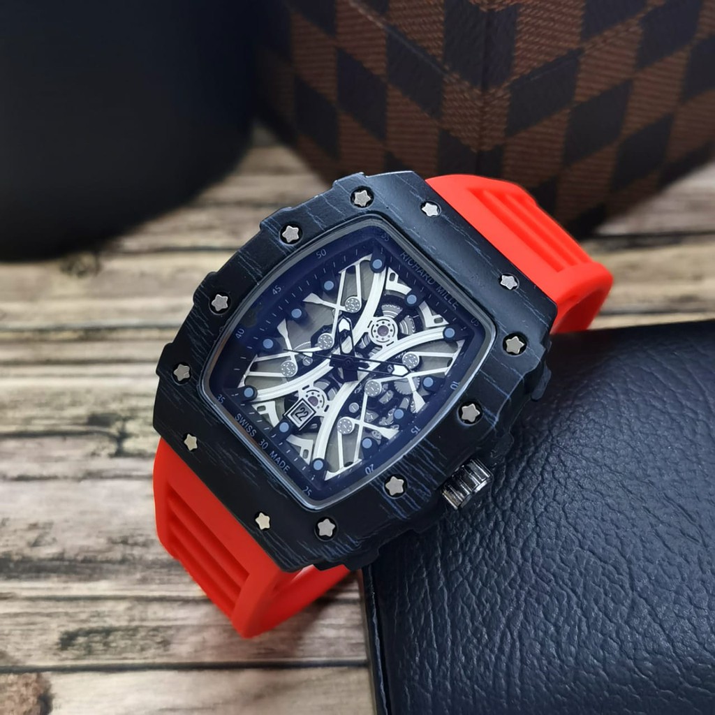 jam tangan pria rm chrono variasi fre box terbaru y1004