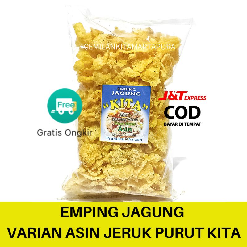 Cemilan emping jagung kita - makanan ringan - sneck - jajanan - kripik - asin - kita kemasan besar