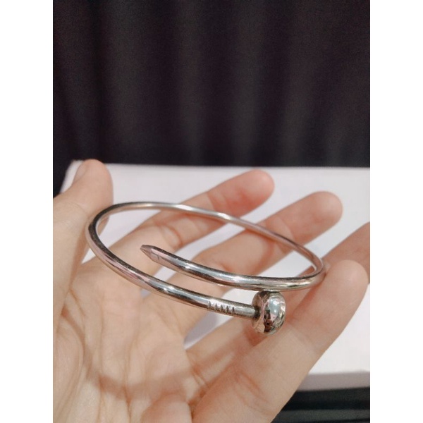 GELANG BESI PUTIH ANTI KARAT DEWASA/GELANG MONEL (COD)