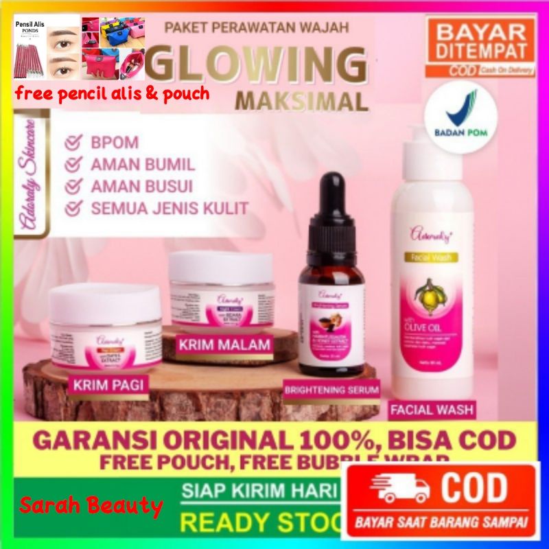 Adoraly Skincare Asli Bpom (1 paket) free pouch cantik & pencil alis