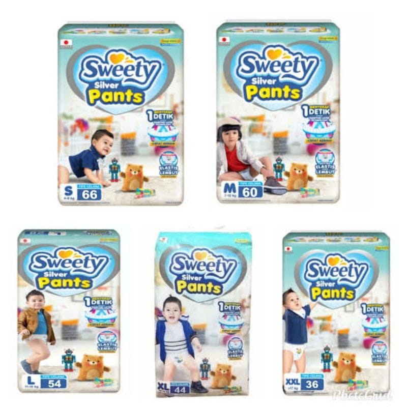 Jual SWEETY SILVER PANTS S32 M30 L28 XL26 XXL24 / S 32 M 30 L 28 XL 26
