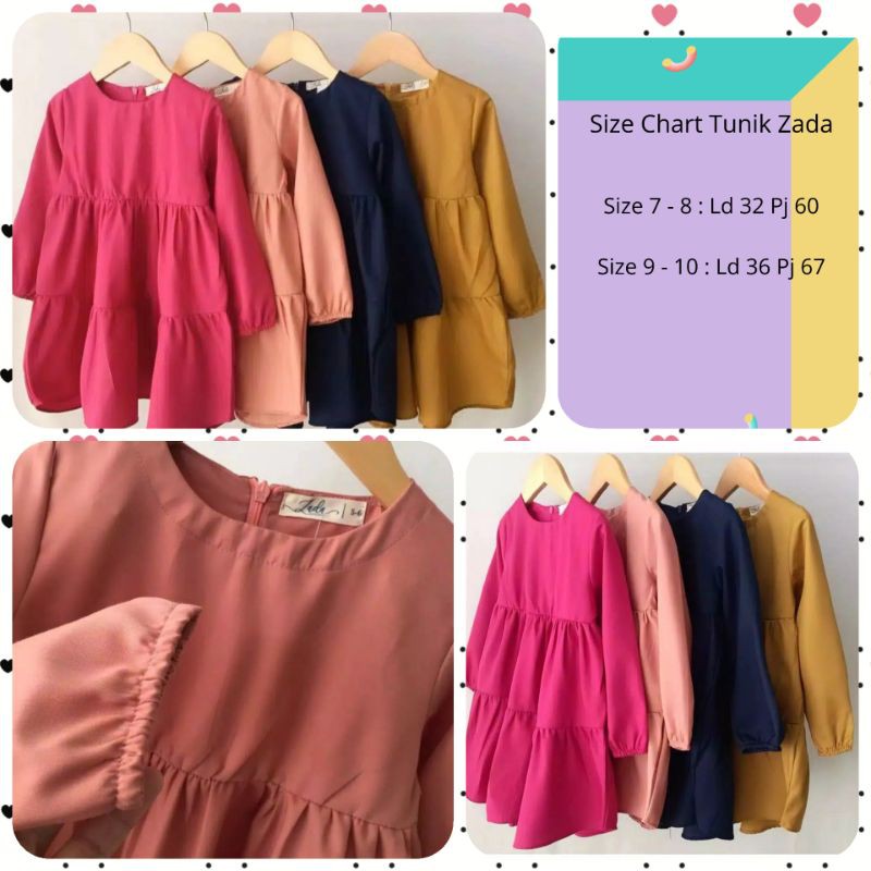 tunik Zada/tunik anak/tunik toyobo/tunik premium/baju muslim anak/tunik anak murah/tunik rayon/tunik