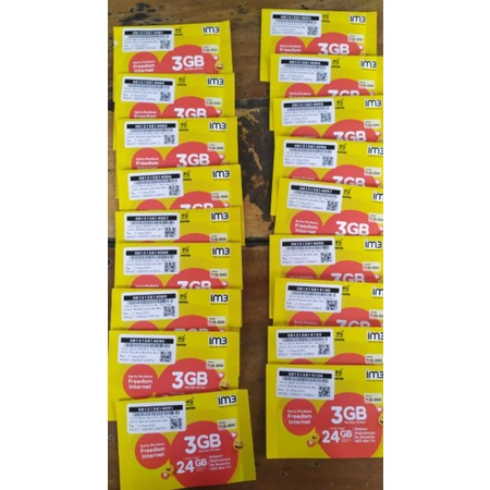 KARTU PERDANA M3 PAKET PREEDOM INTERNET 3GB
