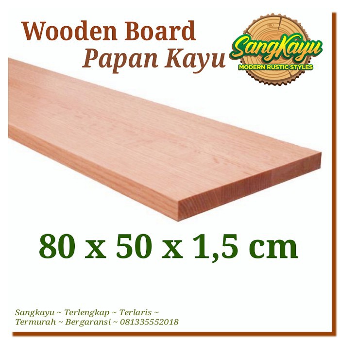 Papan kayu papan 80x50x1,5 cm kayu wooden board bahan daun meja kayu