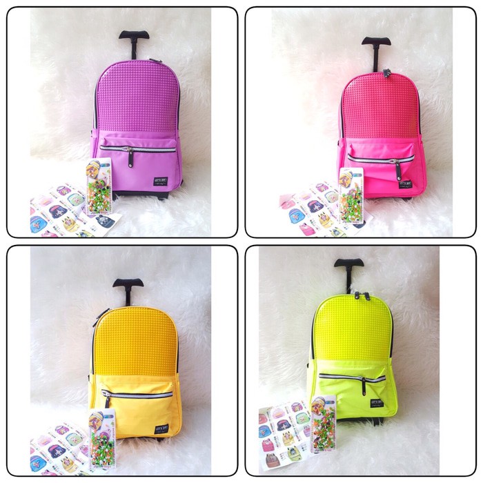 VF65 Tas Koper Anak Dorong Motif Frozen Pink Ransel Dorong