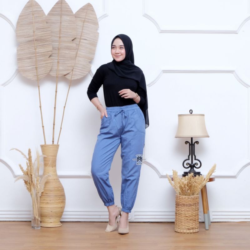 Celana joger jeans standar / joger jeans premium