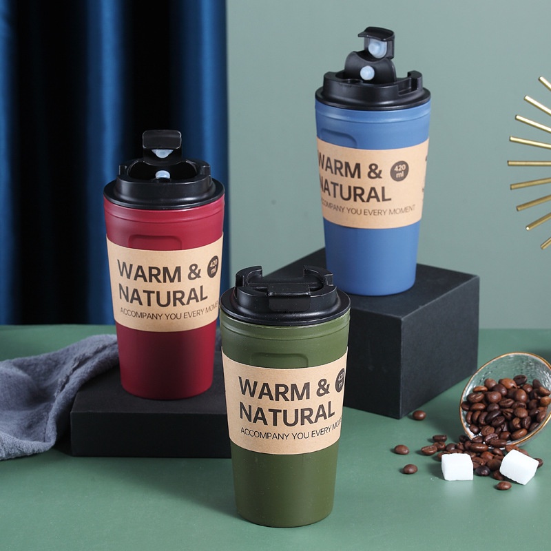 ღ 500Ml Kreatif Kasual Cangkir Air Yang Nyaman Botol Pekerja Kantor Cangkir Kopi Kebocoran-Bukti Plastik Kaca Air untuk mahasiswa Outdoor Camping Air Minum