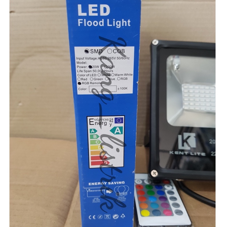 Lampu Sorot LED RGB 20W Dengan Remote