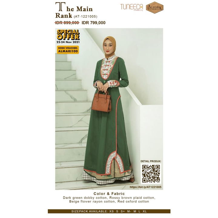 (Bisa COD) Gamis almari AT-1221005 by Tuneeca