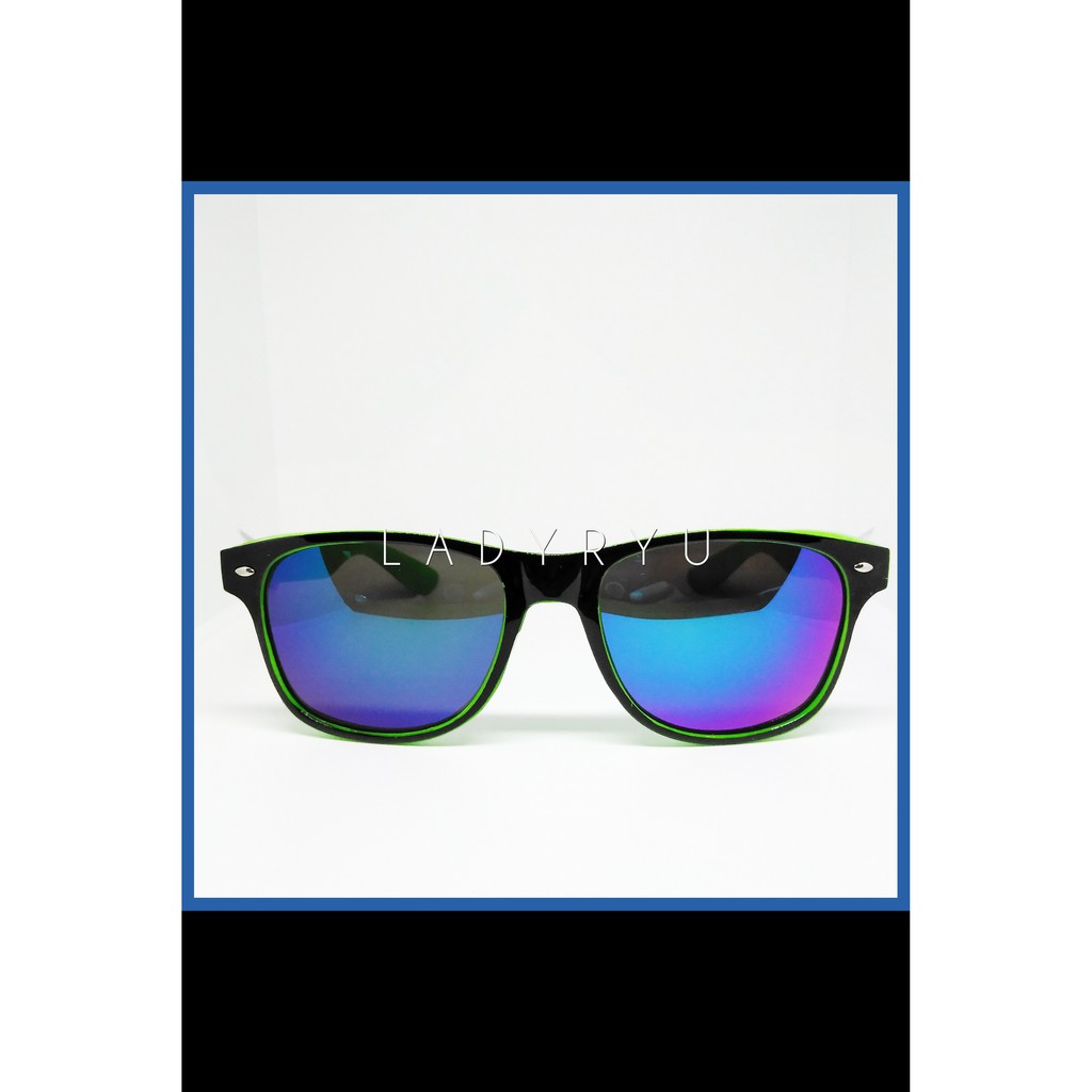 Kacamata Hitam Gradasi Ungu Sporty 2 Warna Pria Wanita Frame Kuat