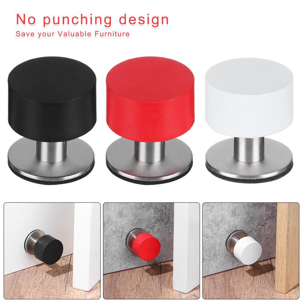 Wonder Door Stopper Stainless Steel Tools Pelindung Lantai Karet Heavy Duty