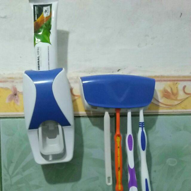 Dispenser Odol Dan Sikat Gigi / Toothpaste Dispenser & Brush Set Touch Me Tm 2000 Tempat Sikat 300gr