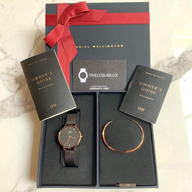 DW classic petite ashfield rosegold + gold cuff