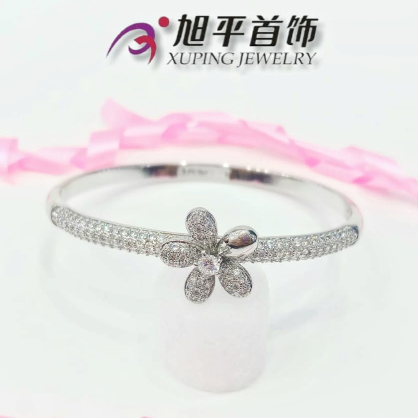 Gelang Bangle XUPING Bunga Silver Emas Putih