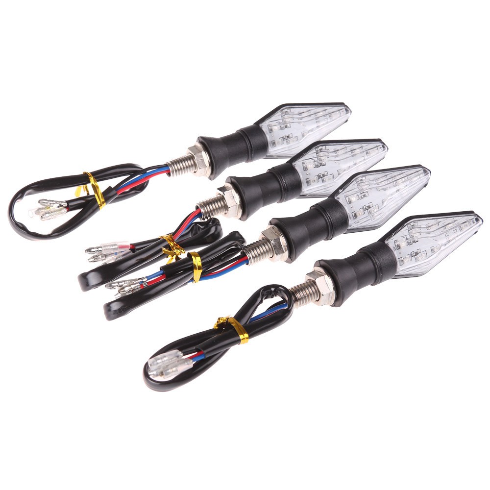 4pcs Universal Motor Kuning Mengalir Sein Indikator Lampu Led Motor Panah Flasher Belakang Lampu Led