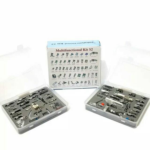 Set 52pcs Sepatu Mesin Jahit Portable dengan Kotak Penyimpanan
