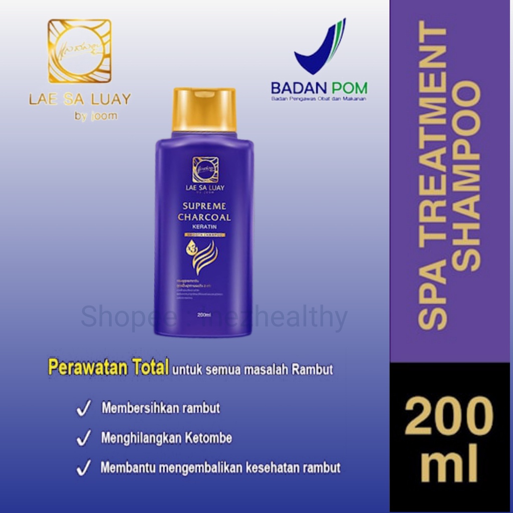 LAE SA LUAY SHAMPOO SUPREME CHARCOAL KERATIN PENUMBUH RAMBUT PERAWATAN RAMBUT RONTOK ANTI KETOMBE SHAMPO ARTIS SAMPO ORIGINAL BPOM