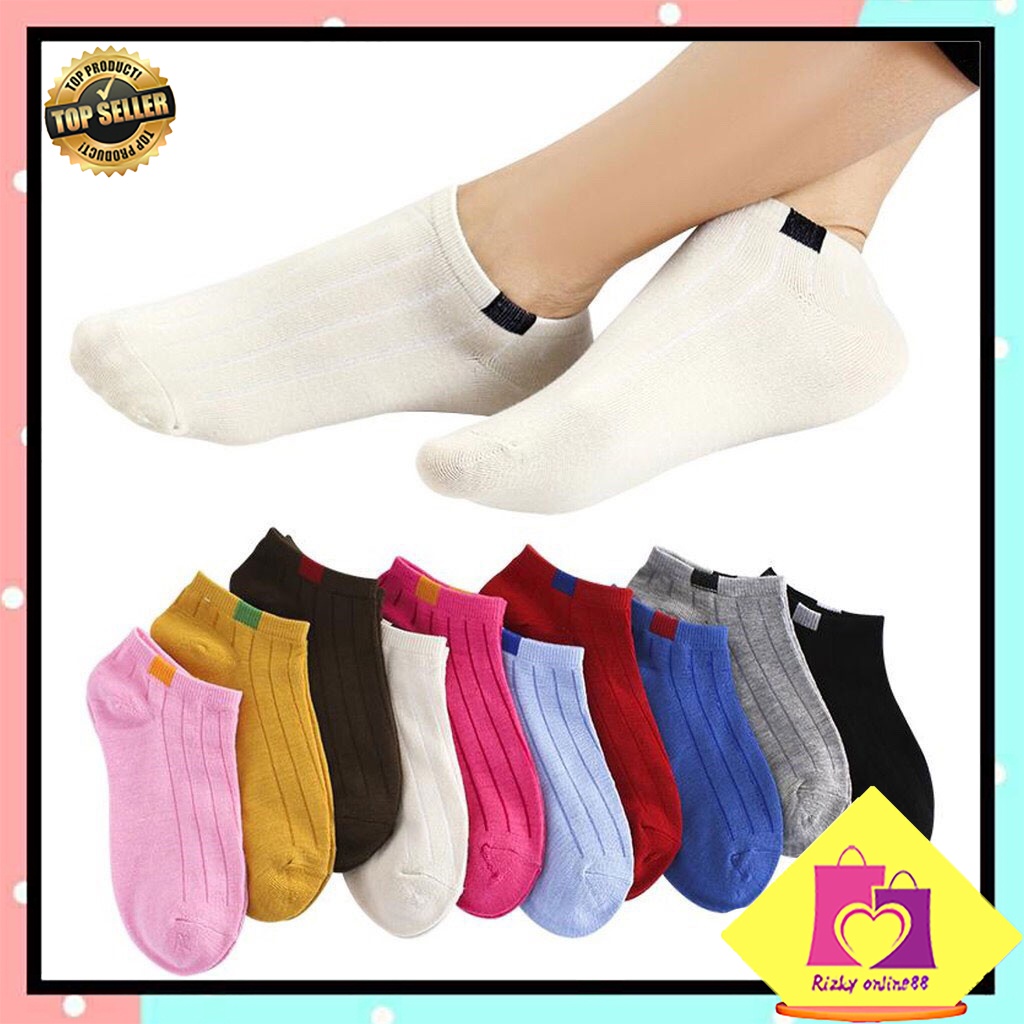 rizkyonline88 kaos kaki semata kaki garis fashion kaus kaki pria wanita Import U16