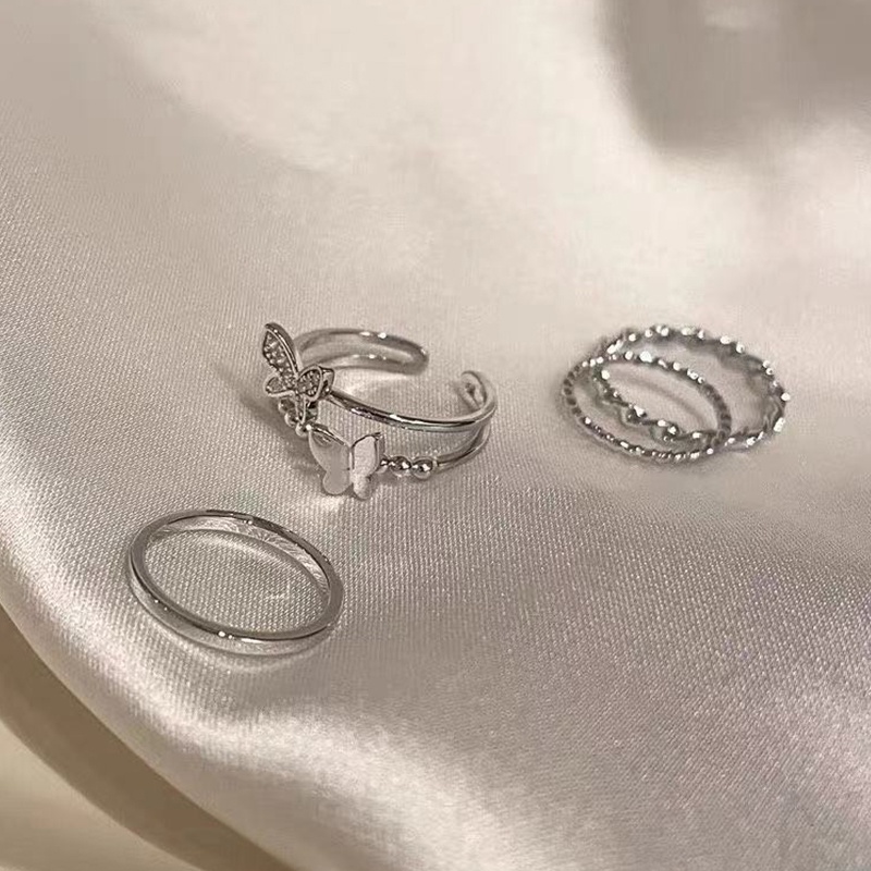 4PCS/Set Butterfly Ring Female Super Fairy Index Finger Rings Open Ring