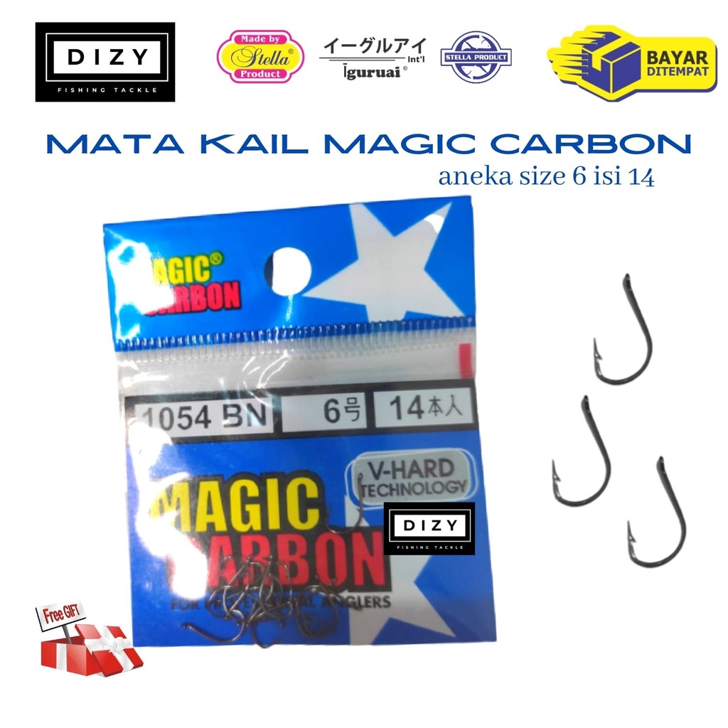 Mancing Mata Kail Tajam Magic Carbon Tipe 1054 Size 0.8 1 2 3 4 5 6 7 8 9 10 11 12 13 14 15