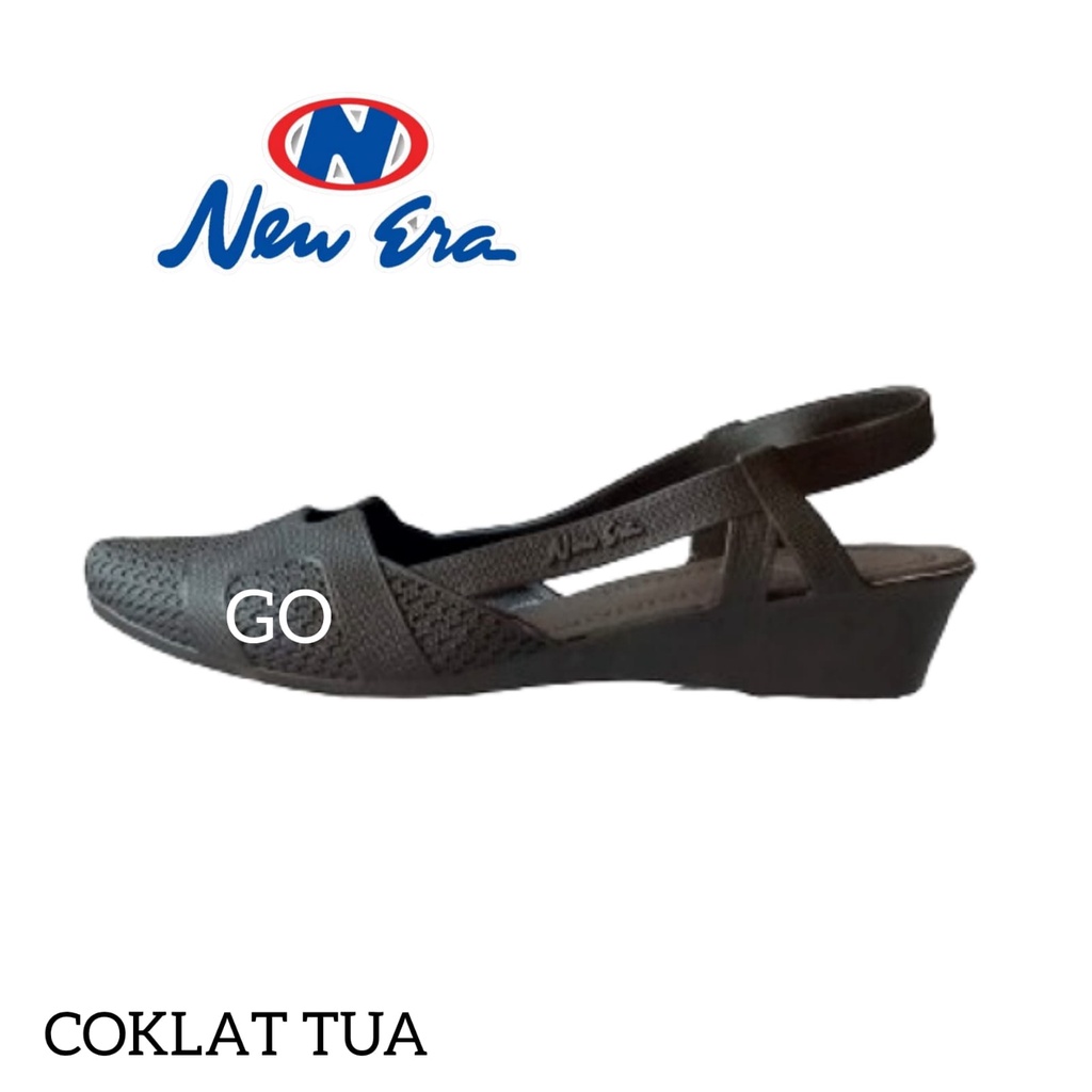 gof NEW ERA LB-13002 &amp; LB E 13012 Sandal Selop Wedgest Sepatu Karet Jelly Wanita Original 37-40