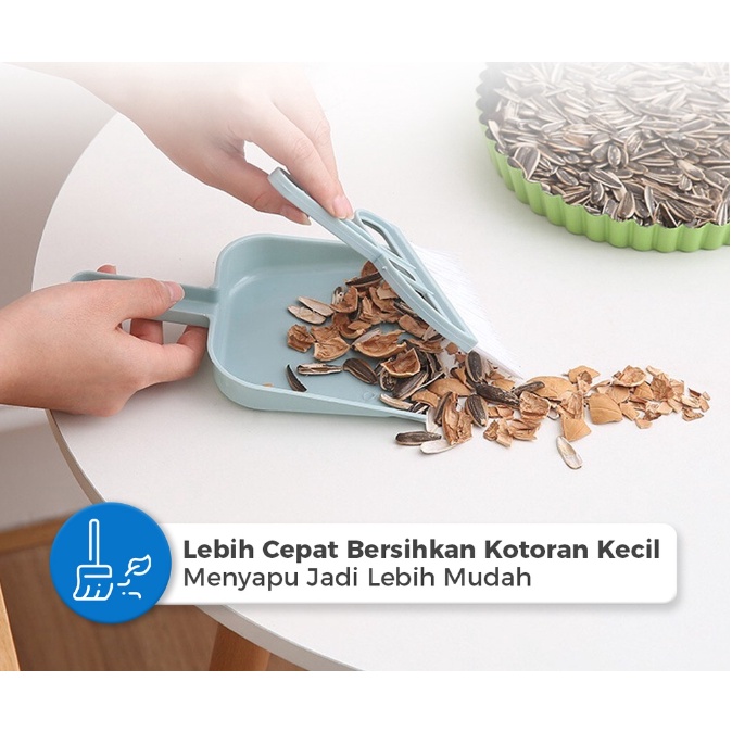 ❤ IJN ❤ Sapu Mini set Serok Cikrak /Sapu mini plus dustpan Pengki Serbaguna kecil kebersihan karpet mobil/sapu meja laptop