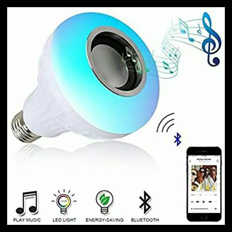 (FO)SPEAKER PORTABLE MUSIC BULB / LAMPU BOHLAM LED E27 5w RGB DENGAN SPEAKER