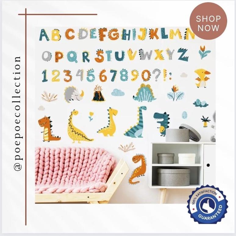 Wallsticker Stiker Dinding Aesthetic Kamar Anak Abjad Animal Cute  Huruf Tempelan Abc Alphabet Numbe