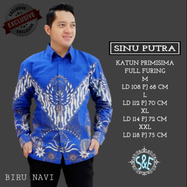 BATIK EKSKLUSIF Sinu Putra Bahan Katun Primisima Lapis Furing