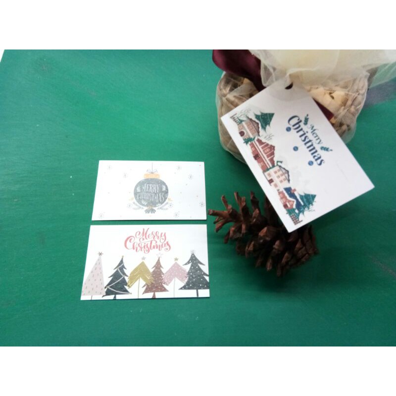 

kartu tag natal elegan laminasi 50 pcs