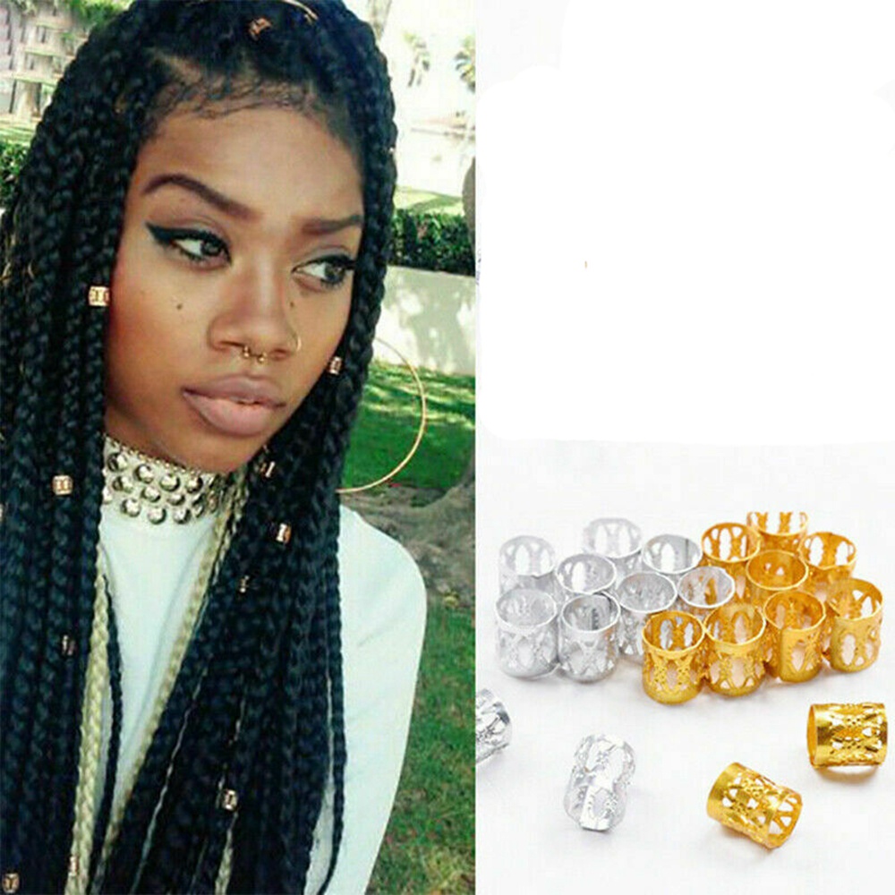 50 Pcs Cincin Gesper Ekstensi Rambut Bahan Aluminum Untuk Wanita