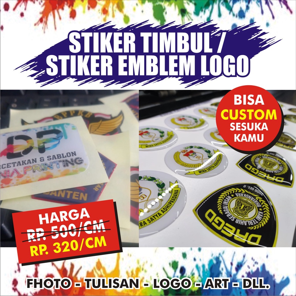 Foto Stiker Timbul - Dome Sticker - Stiker Resin Custom