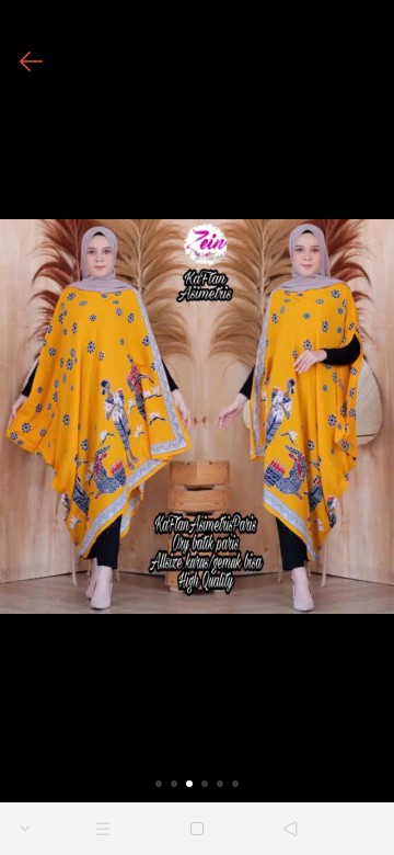 Restock Dress Batik Katun Paris Kaftan Batik Asimetris Ori Zein Asli Batik Solo