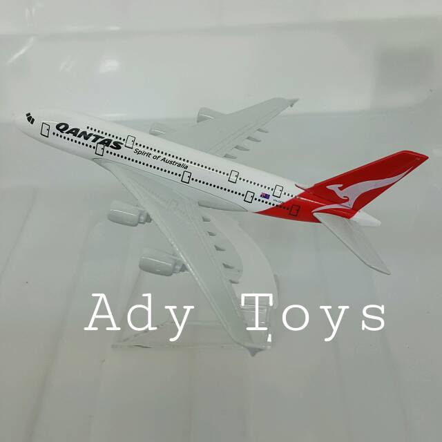 16cm Pesawat QANTAS 380 A380 747 B747 Pajangan Miniatur Diecast Metal Hadiah Koleksi Anak