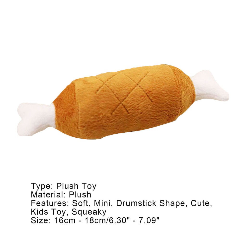 Mainan Bentuk Tulang Drumstick Bahan Plush Lembut Untuk Dekorasi Natal
