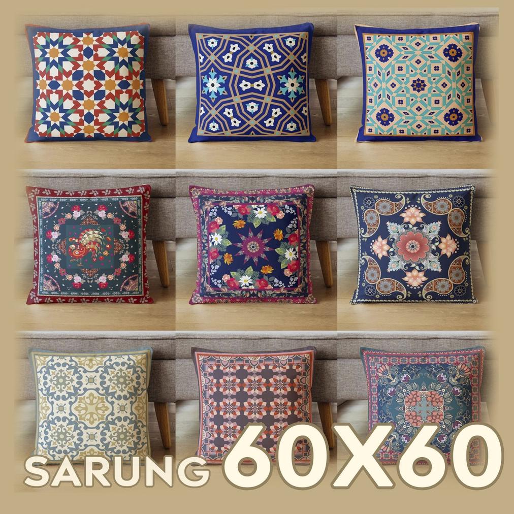 SARUNG BANTAL SOFA PRINT 60X60 CM MOTIF MAROKO MAROCCO TURKISH TIMUR TENGAH TERLARISS...,,,,,