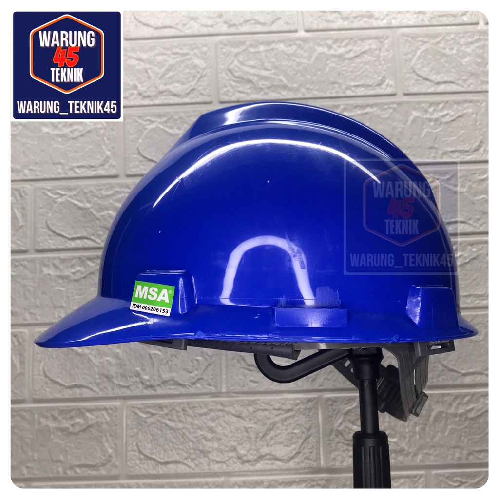 HELM PROYEK SAFETY V GUARD MERK MSA SNI LOKAL SUSPENSI STANDARD - BIRU