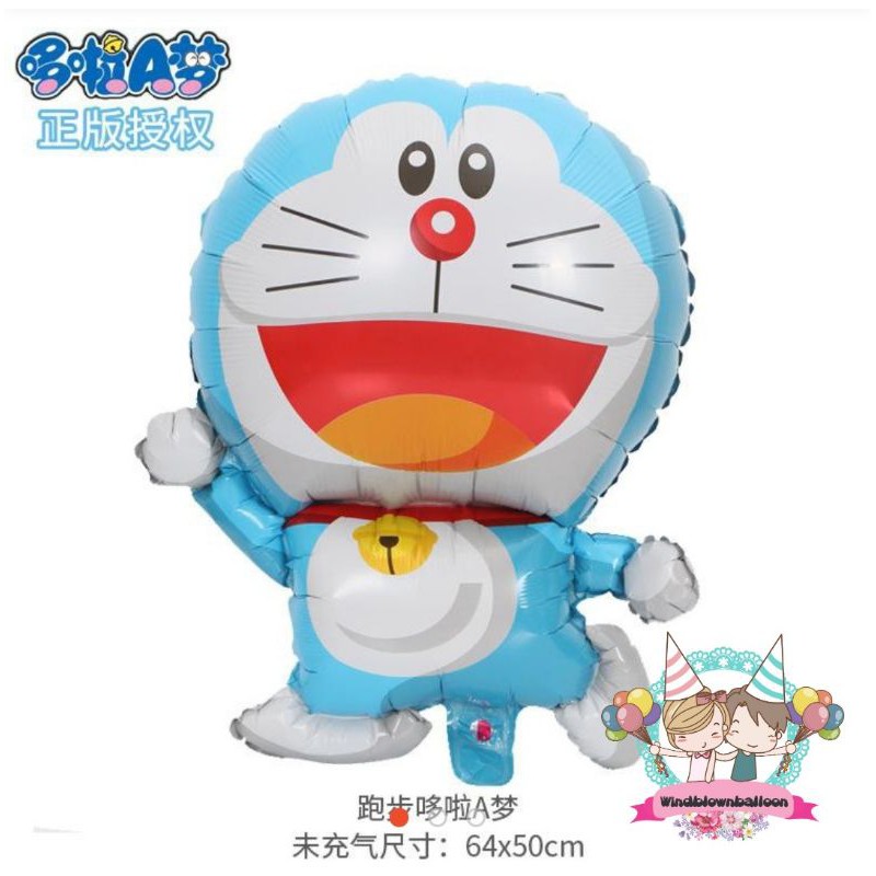 WINDBLOWN BALON FOIL KARAKTER DORAEMON RUN HBD BIRTHDAY ULTAH ULANG TAHUN ANAK DEKOR