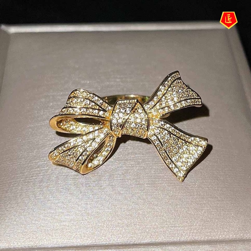 [Ready Stock]Fashion Personality Bow Ring Female Temperament