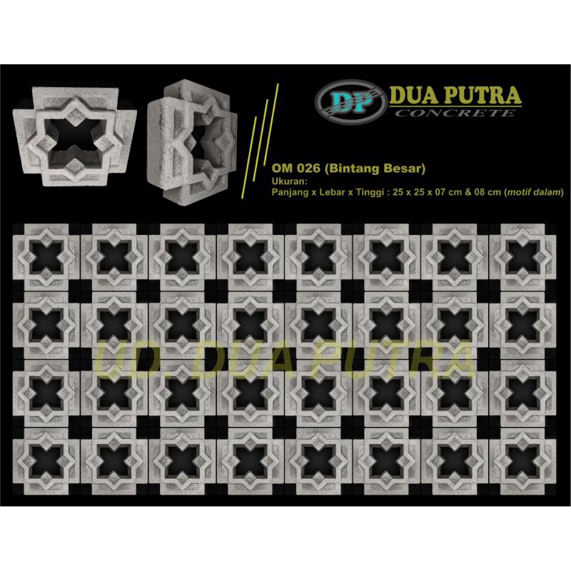 Bintang timbul besar. Loster / Roster / Loster Beton / Angin angin / Lubang angin / rumah minimalis