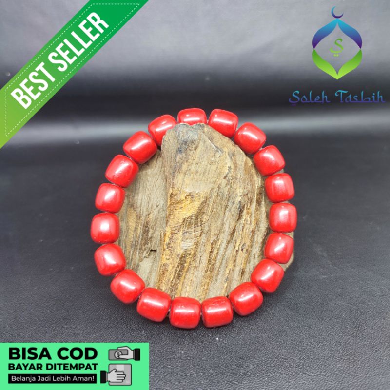 GELANG BATU MARJAN MERAH TABUNG SIZE 10MM SUPER ORIGINAL!!!