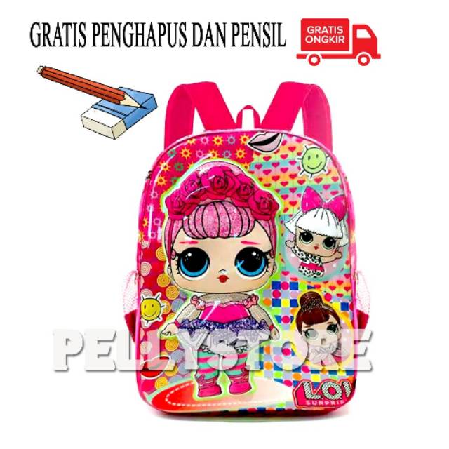 TAS LOL TAS ANAK LOL GRATIS PENSIL DAN PENGHAPUS TAS ANAK KARAKTER LOL