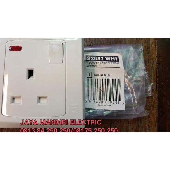 STOPKONTAK AC MK S2657 WHI / STOP KONTAK S 2657 / SOCKET OUTLET 1 GANG