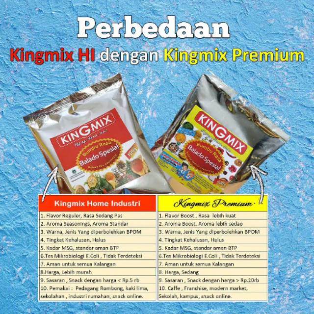 

Bumbu Tabur Rasa Balado manis pedas King Mix 100 gr